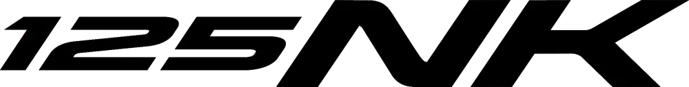 Black bold text reads "125 AK" on a white background with faint beige and grey shapes partially visible behind the letters, alongside the subtle addition of "125NK" in a similar style.