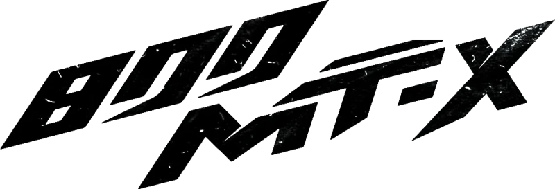 Bold, stylized black text spells out "800MT-X" in sharp, angular lettering on a transparent background.