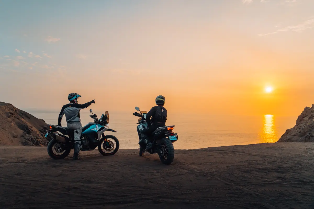 Motorcycles at sunset
