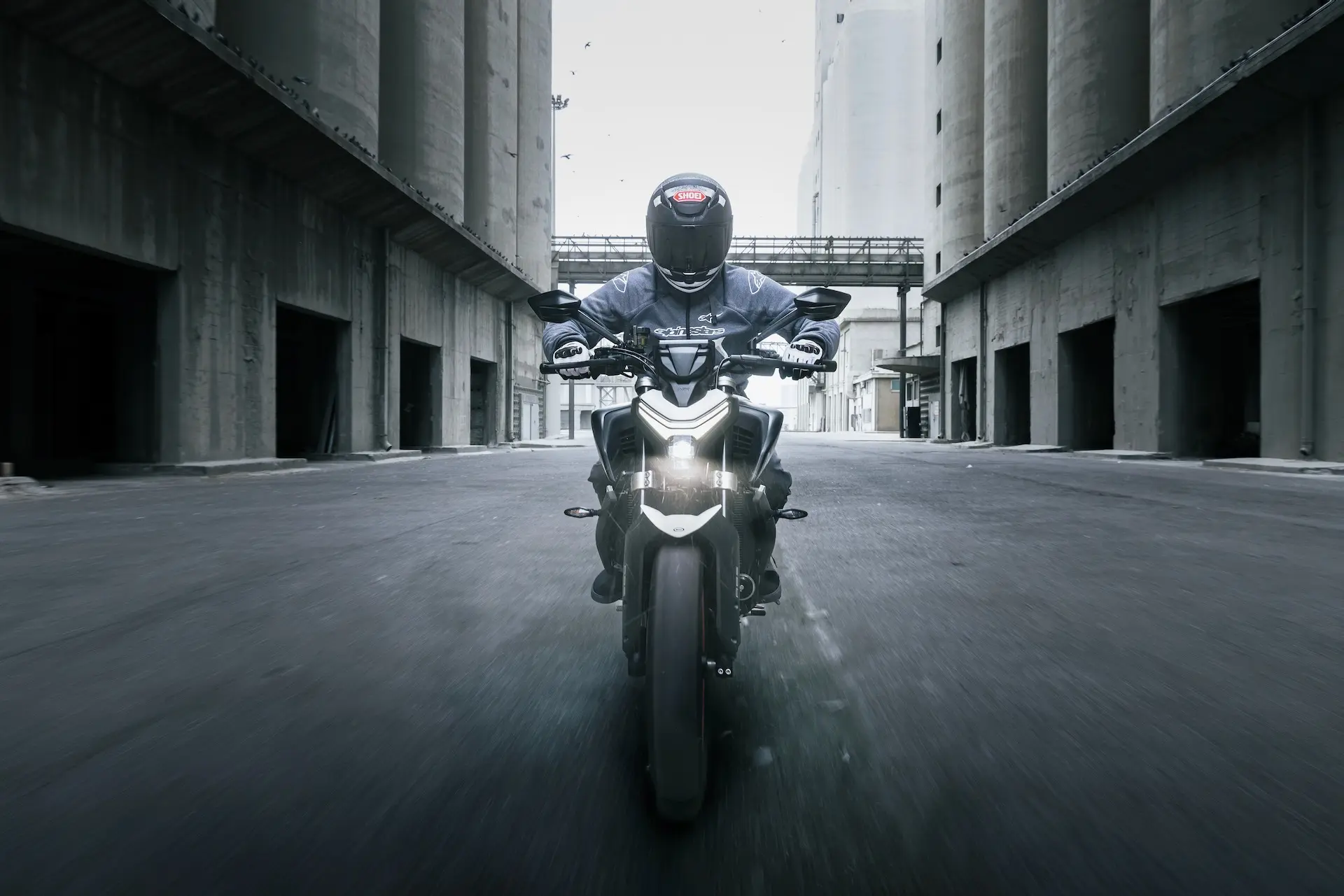 Motorcycle head on
