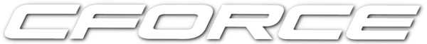 White, bold, uppercase letters spelling "CFORCE" on a black background, evoking the strength and style of the CForce 520.