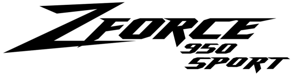 Black right triangle with a jagged, stair-step pattern along the left and bottom edges, reminiscent of the dynamic lines found on the zforce 950 sport.